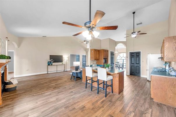 Interior, Kitchen, Wood Texture Flooring