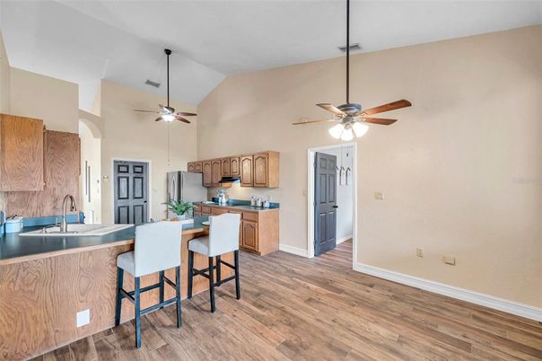Interior, Kitchen, Wood Texture Flooring