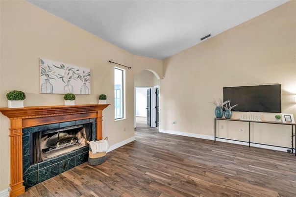 Fireplace, Interior, Wood Texture Flooring