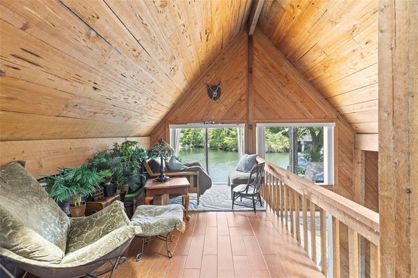 Interior, Living room, Water, Wooden Ceilings, Wood Texture Flooring, Wooden Walls