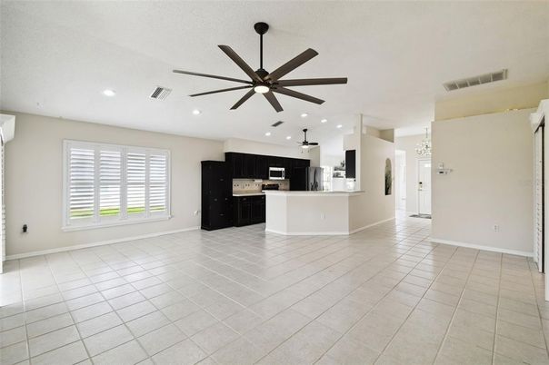 Empty room, Interior, Kitchen, Recessed Lighting