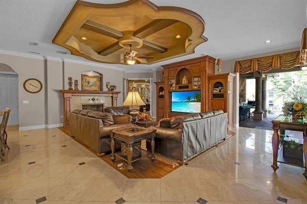 Fireplace, Interior, Living room, Recessed Lighting