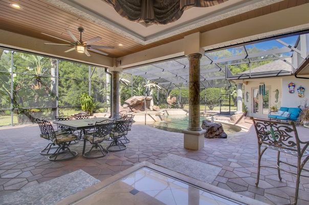 Dining room, Glass Ceilings, Interior, Pool, Recessed Lighting, Sun Room