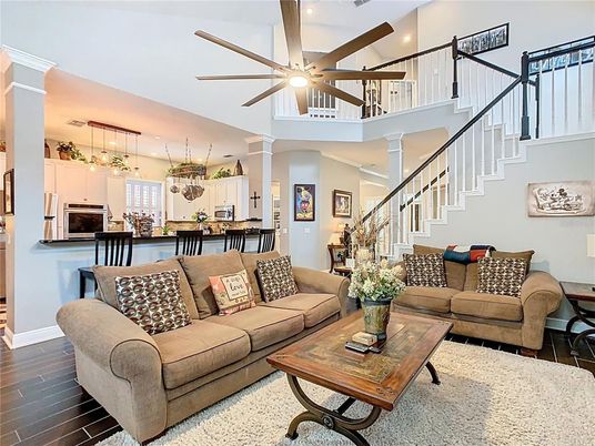 Interior, Kitchen, Living room, Pendant Lights, Recessed Lighting, Wood Texture Flooring
