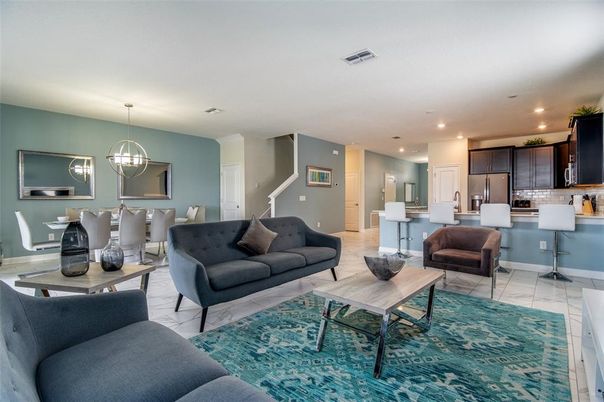 Dining room, Interior, Kitchen, Living room, Pendant Lights, Recessed Lighting