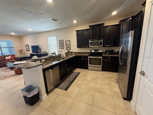 Interior, Kitchen, Living room, Recessed Lighting, Stainless Steel Appliances
