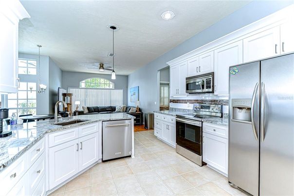 Interior, Kitchen, Pendant Lights, Recessed Lighting, Stainless Steel Appliances