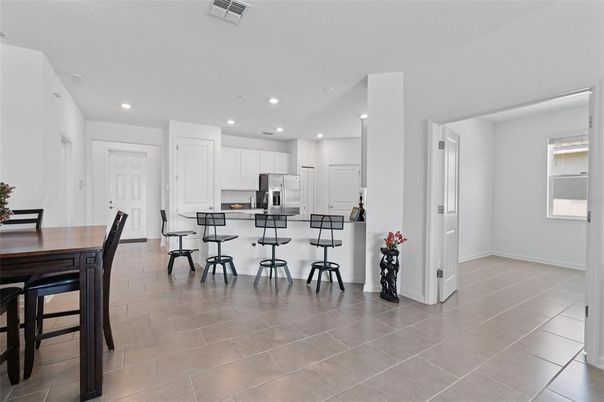 Dining room, Interior, Kitchen, Recessed Lighting, Stainless Steel Appliances