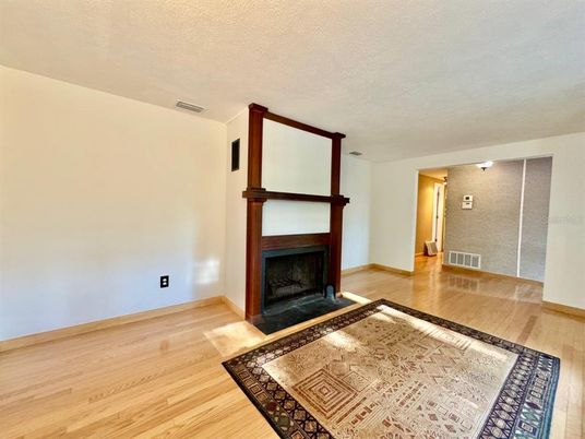 Empty room, Fireplace, Interior, Wood Texture Flooring