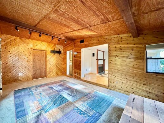 Empty room, Interior, Wooden Beams, Wooden Ceilings, Wood Texture Flooring, Wooden Walls