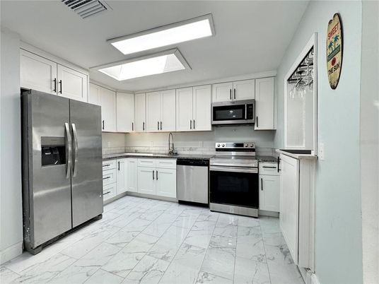 Interior, Kitchen, Marble, Stainless Steel Appliances