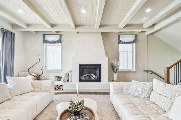 Fireplace, Interior, Living room, Recessed Lighting