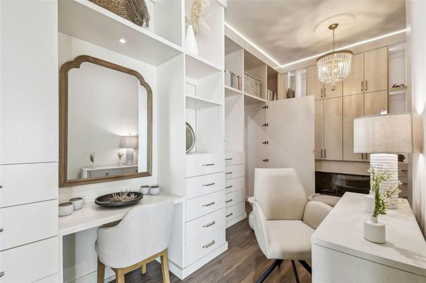Chandelier, Interior, Walk-in Closets, Wood Texture Flooring