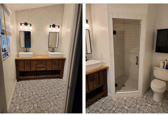 Bathroom, Dual Sink Vanities, Glass Shower, Interior
