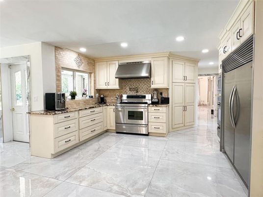 Interior, Kitchen, Recessed Lighting, Stainless Steel Appliances