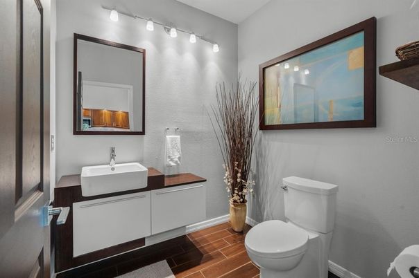 Bathroom, Interior, Wood Texture Flooring