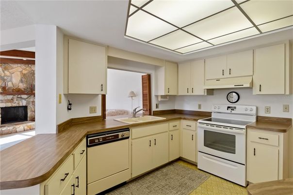 Fireplace, Interior, Kitchen, Stone Walls