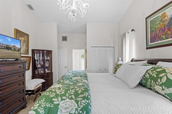 Bedroom, Chandelier, Interior