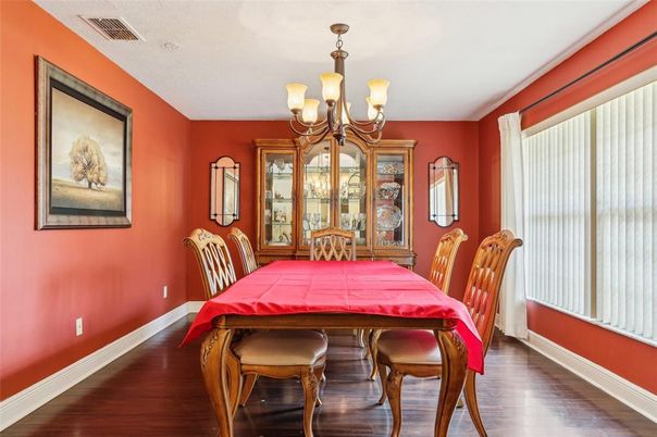 Chandelier, Dining room, Interior, Wood Texture Flooring