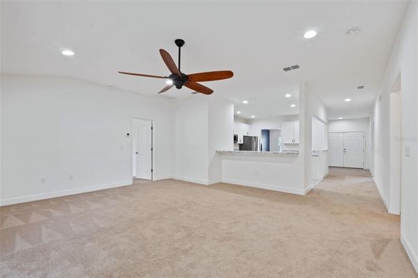 Empty room, Interior, Kitchen, Recessed Lighting