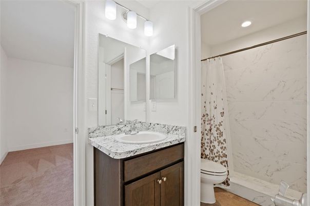 Bathroom, Interior, Marble Walls, Recessed Lighting