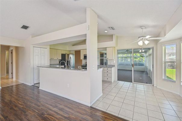 Interior, Kitchen, Recessed Lighting, Wood Texture Flooring