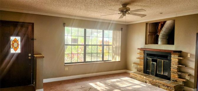 Empty room, Fireplace, Interior
