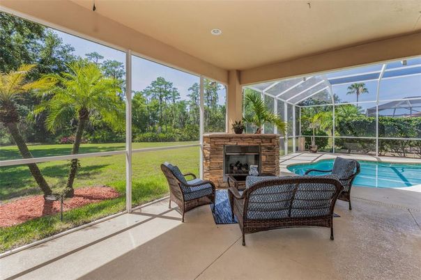 Fireplace, Glass Ceilings, Interior, Pool, Sun Room