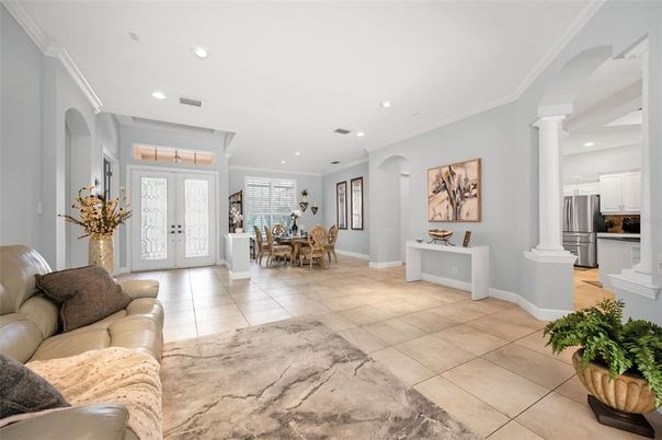 Dining room, Interior, Kitchen, Living room, Recessed Lighting, Stainless Steel Appliances