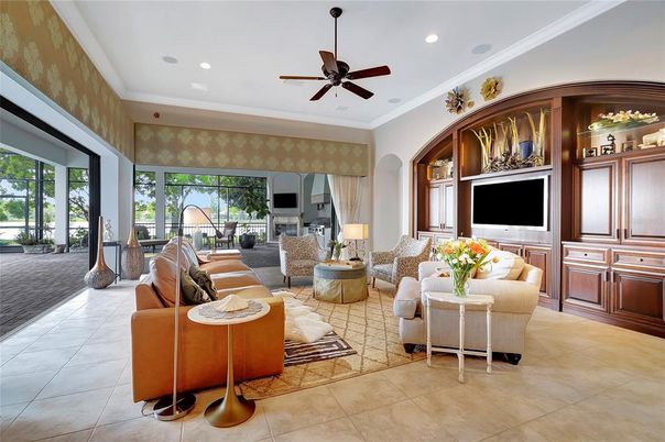 Fireplace, Interior, Living room, Recessed Lighting