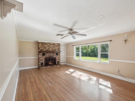 Empty room, Fireplace, Interior, Wood Texture Flooring