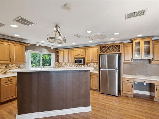 Interior, Kitchen, Recessed Lighting, Wood Texture Flooring