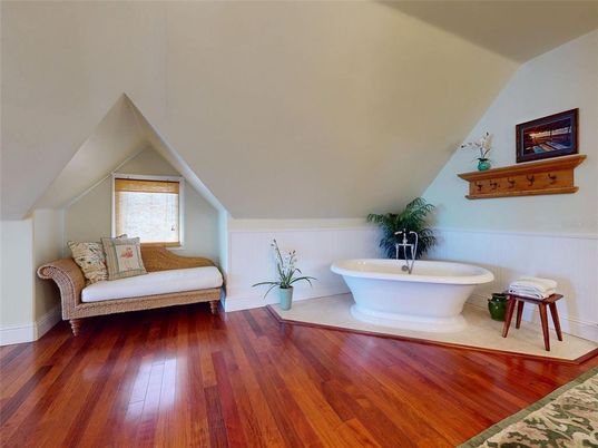 Bathroom, Free Standing Baths, Interior, Wood Texture Flooring