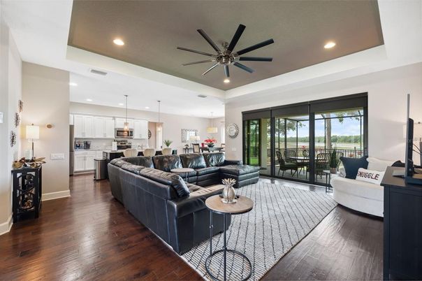 Interior, Kitchen, Living room, Pendant Lights, Recessed Lighting, Stainless Steel Appliances, Wood Texture Flooring