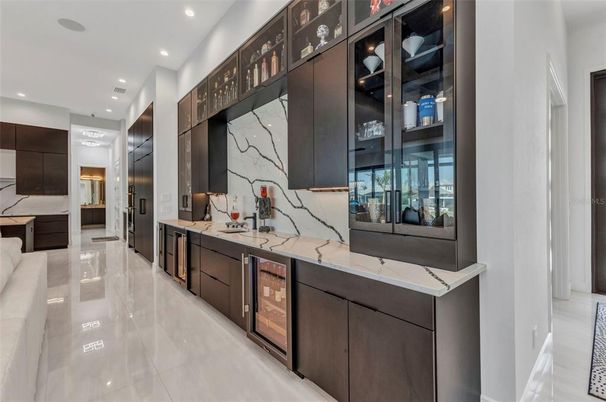 Interior, Kitchen, Marble Walls, Recessed Lighting