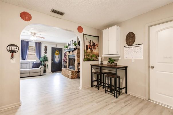 Fireplace, Interior, Wood Texture Flooring