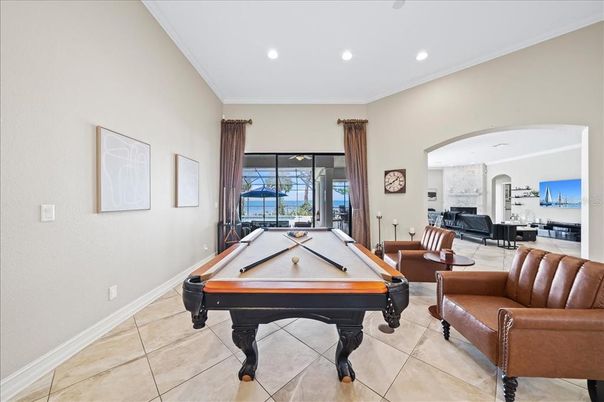 Billiard Table, Game Room, Interior, Living room, Recessed Lighting