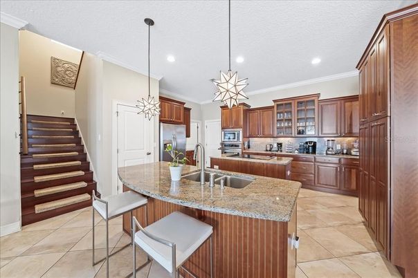Interior, Kitchen, Pendant Lights, Recessed Lighting, Stainless Steel Appliances