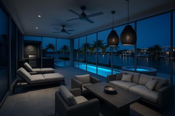 Interior, Living room, Pendant Lights, Recessed Lighting