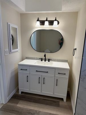 Bathroom, Dual Sink Vanities, Interior, Wood Texture Flooring