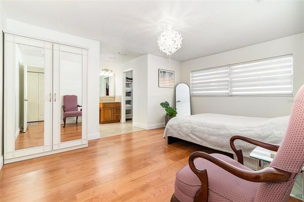Bedroom, Chandelier, Interior, Wood Texture Flooring