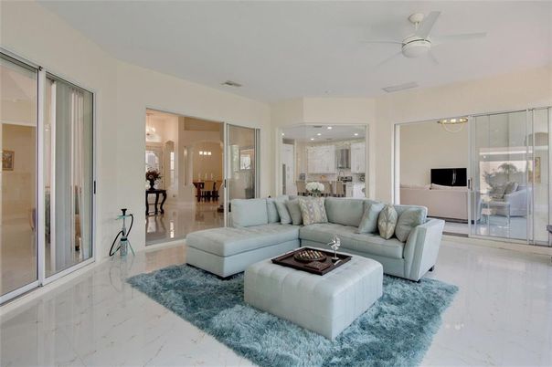 Interior, Kitchen, Living room, Marble, Recessed Lighting