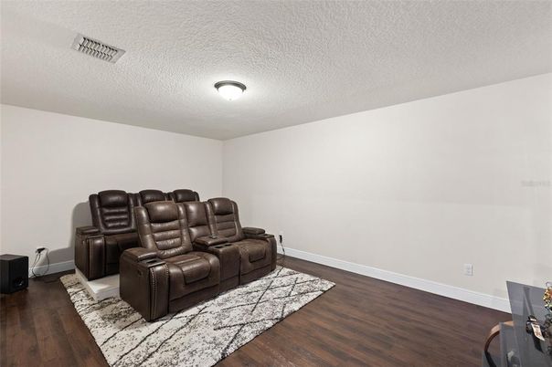 Home Theatre Room, Interior, Wood Texture Flooring