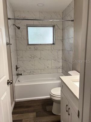 Bathroom, Interior, Marble Walls, Wood Texture Flooring