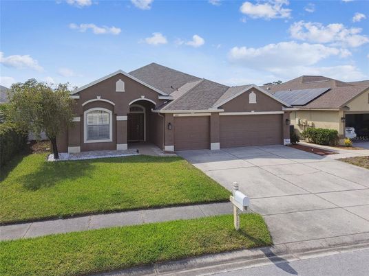 Attached, Exterior, Facade, Solar Panels, Ranch