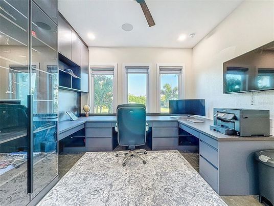Home Office, Interior, Recessed Lighting