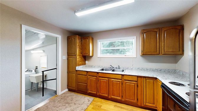 Interior, Kitchen, Wood Texture Flooring