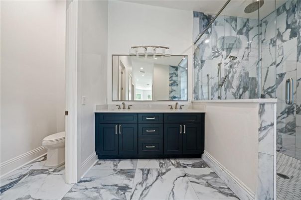 Bathroom, Dual Sink Vanities, Interior, Marble, Marble Walls