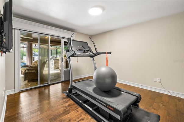 Fitness Equipment, Interior, Wood Texture Flooring