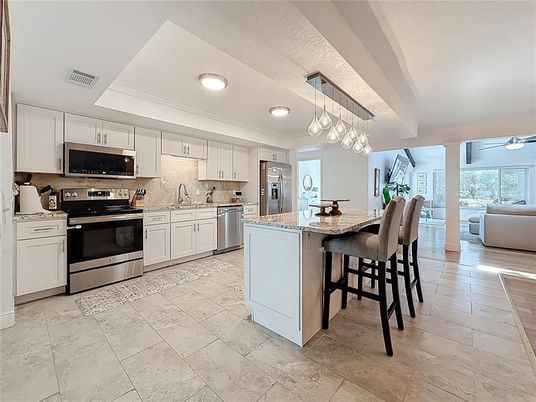 Interior, Kitchen, Pendant Lights, Recessed Lighting, Stainless Steel Appliances